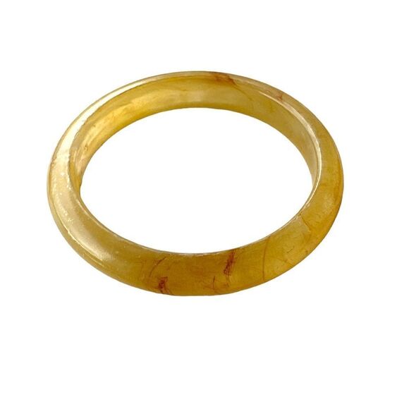 Pair vintage Marbled Honey and Amber plastic bangle bracelets - Picture 6 of 9